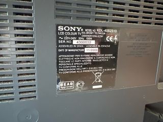 Television plana de 40” Sony Bravia