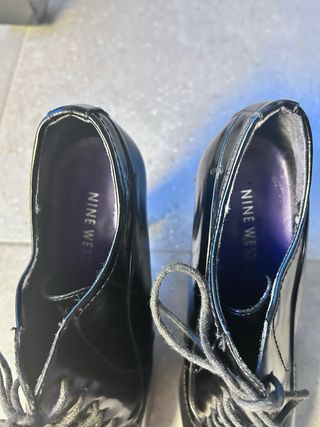 Botines cordones de charol Nine West t37