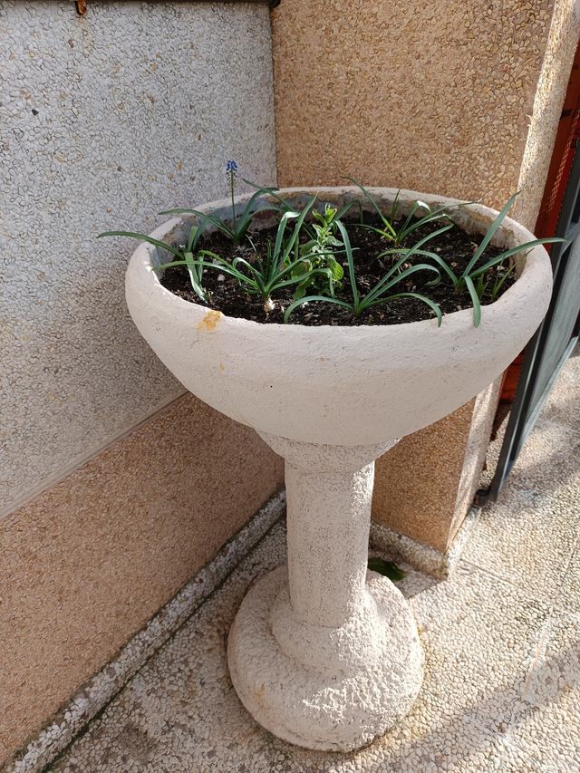 Macetero alto con pedestal jardín