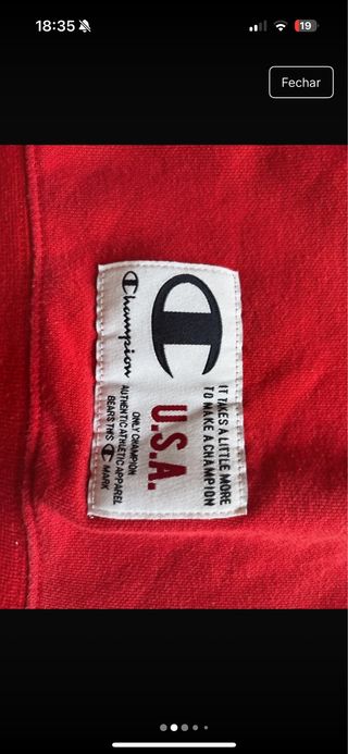 Camisola champion vermelha