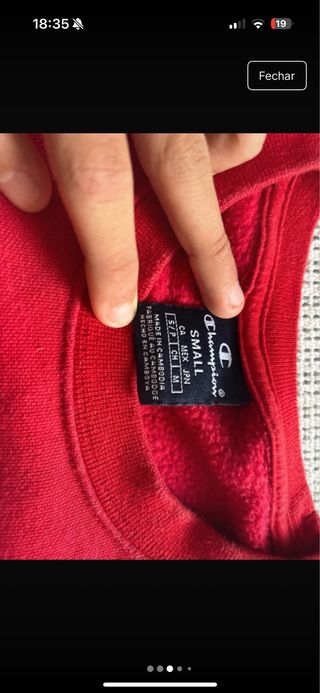 Camisola champion vermelha