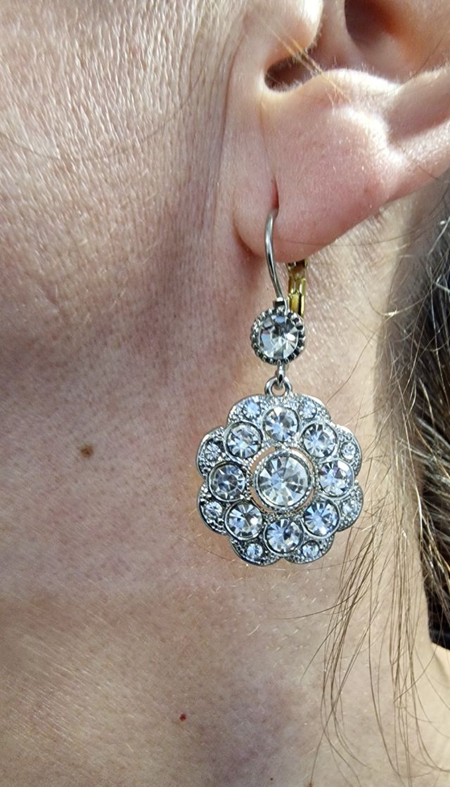 Pendientes estilo Art Deco plateados