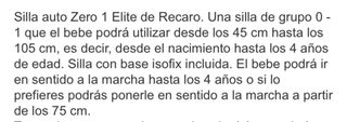 Silla RECARO ZERO1