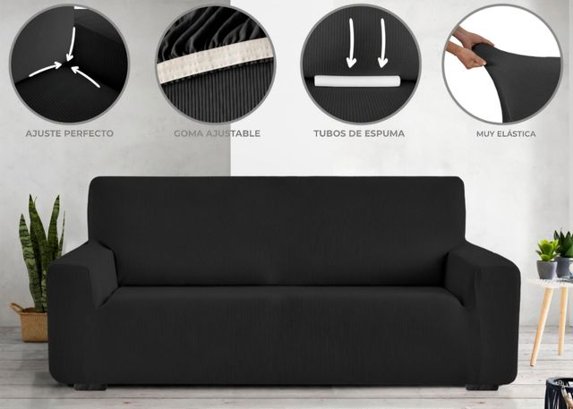Funda negra sofa 2 plazas nueva.