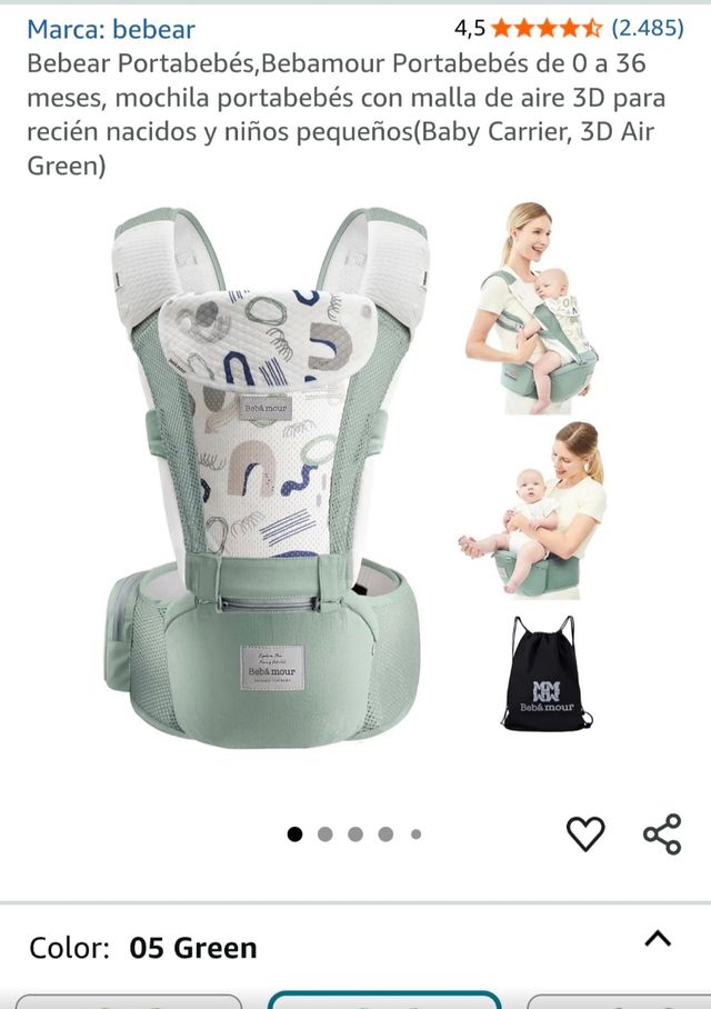 Mochila riñonera portabebés bebamour