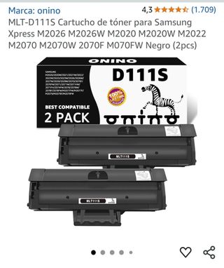 Cartuchos impresora Samsung M2026 M2070