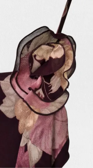 Vestido fiesta estampado con chal a juego