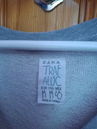 Sudadera gris zara talla m