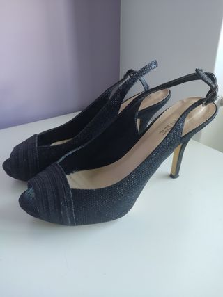 Sandalias de tacón, con brillo