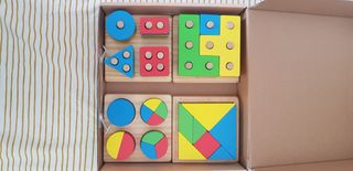 4 juegos Montessori madera