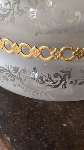 Lámpara antigua techo cristal