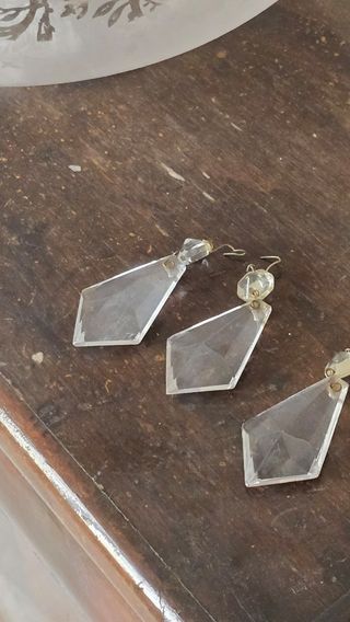 Lámpara antigua techo cristal