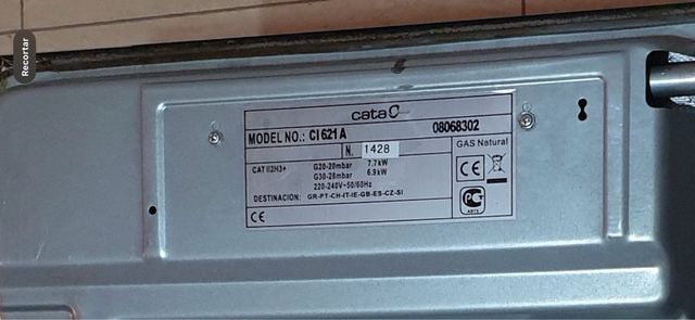 Cocina de Gas Natural Marca CATA