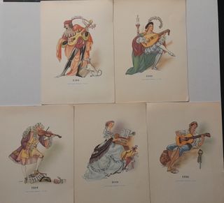 Cartoline vintage illustrate dal 1300 al 1900
