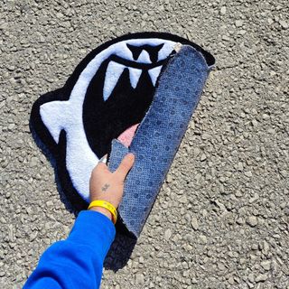 Tappeto Super Mario fantasmino fatto a mano