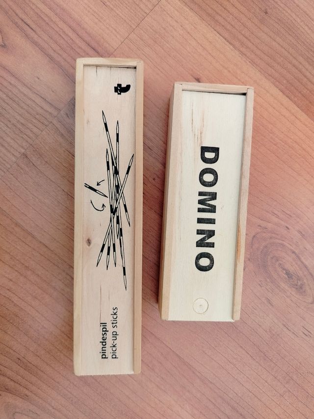 Juego de bolsillo de madera dominó y pindespil