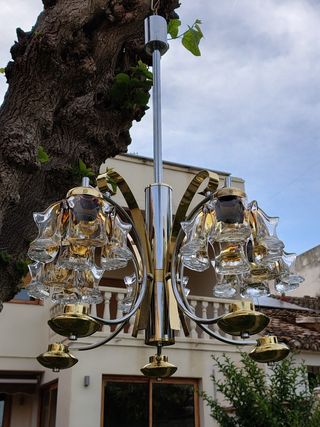 Lampara vintage tulipas cristal murano