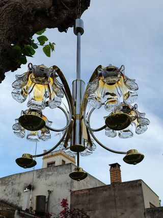 Lampara vintage tulipas cristal murano