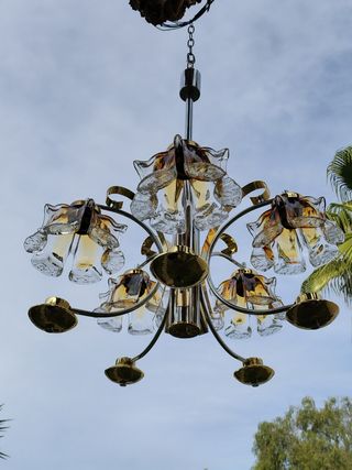 Lampara vintage tulipas cristal murano