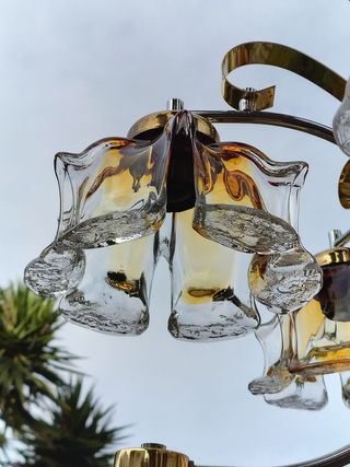 Lampara vintage tulipas cristal murano