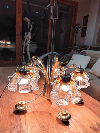 Lampara vintage tulipas cristal murano