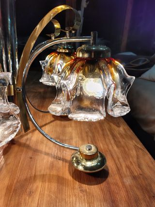 Lampara vintage tulipas cristal murano