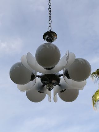 Lampara vintage opalinas y metacrilato