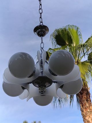 Lampara vintage opalinas y metacrilato