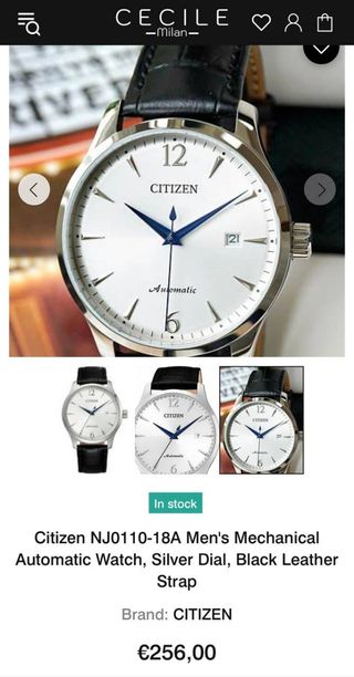Reloj Mecánico para Hombre Citizen NJ0110-18A 