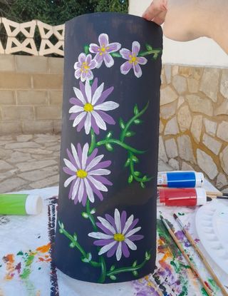 Tejas flores barnizadas