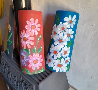 Tejas flores barnizadas