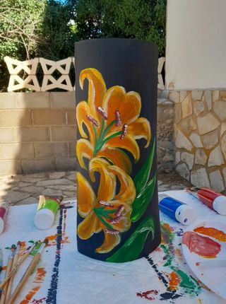 Tejas flores barnizadas