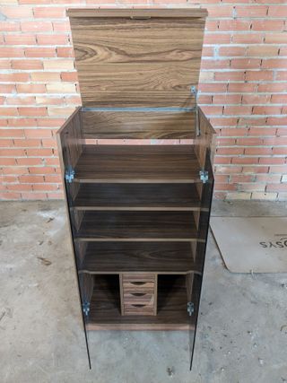 MUEBLE EQUIPO MUSICA MODULOS CRISTAL MADERA