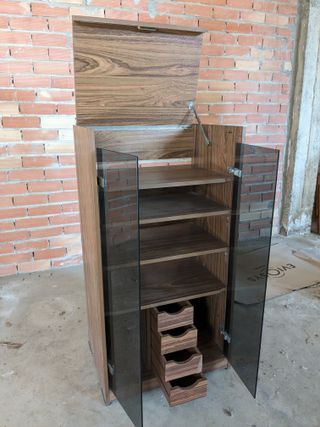 MUEBLE EQUIPO MUSICA MODULOS CRISTAL MADERA