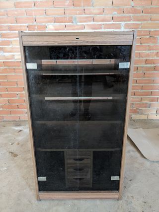 MUEBLE EQUIPO MUSICA MODULOS CRISTAL MADERA