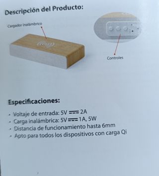 Reloj despertador cargador inalámbrico