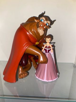 la bella y la bestia de ceramica/resina