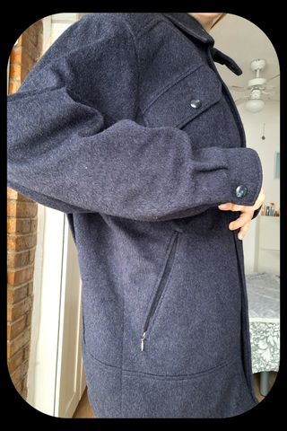 Abrigo lana hombre camisero azul