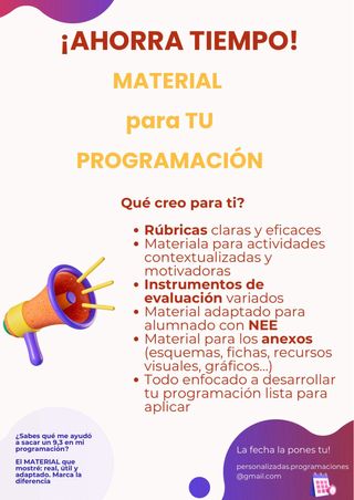 ¿Ya tienes tu programación? ¡Te la corrijo y la dejo perfecta! Corrección profesional y personalizada actualizada a la LOMLOE
