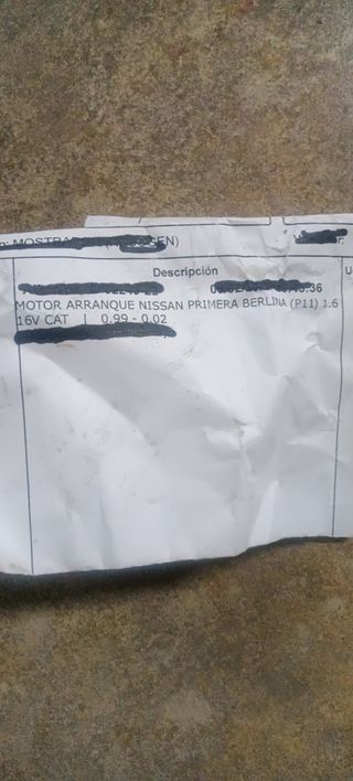 Motor de arranque primera 16