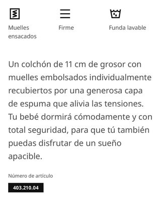 Cuna y colchón Ikea