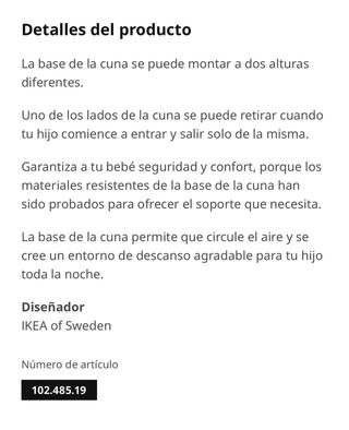 Cuna y colchón Ikea