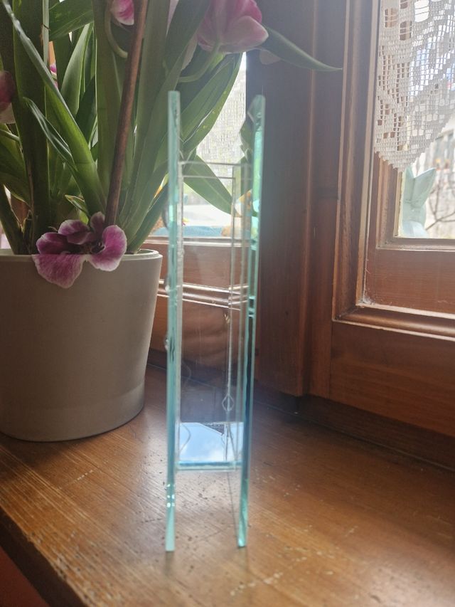 Vasetto in vetro, rettangolare