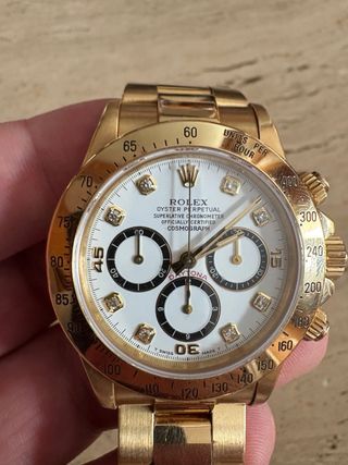Único en venta en España | Rolex Daytona 16528 - Oro 18k | Esfera blanca con diamantes | Año 1992 | Garantía original