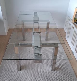Mesa comedor cristal extensible