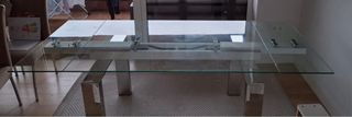 Mesa comedor cristal extensible