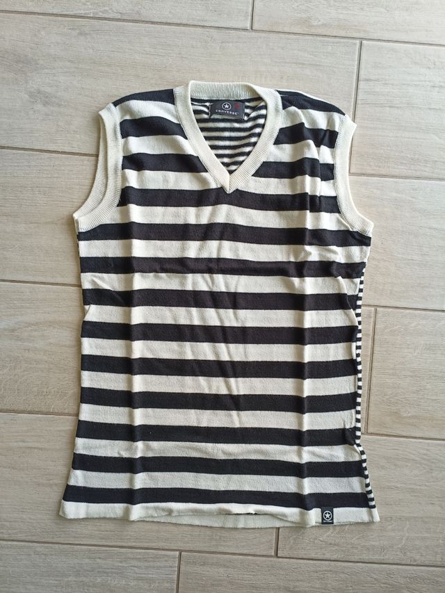 Gilet tecnico cotone Converse bianco nero
