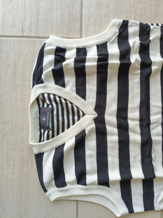 Gilet tecnico cotone Converse bianco nero
