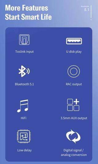 Receptor bluetooth Conversor audio digital analogi