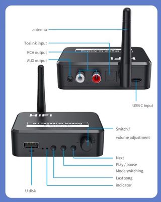 Receptor bluetooth Conversor audio digital analogi